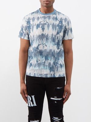 Amiri - Tie-dye Cotton-jersey T-shirt - Mens - Blue White