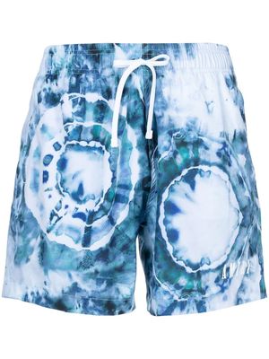 AMIRI tie-dye drawstring swim shorts - Blue