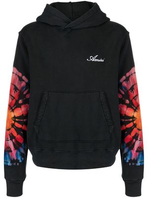 AMIRI tie-dye logo-embroidered hoodie - Black