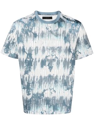 AMIRI tie-dye logo-print T-shirt - Blue