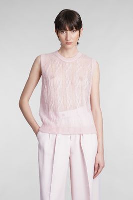 AMIRI Vest In Rose-pink Wool