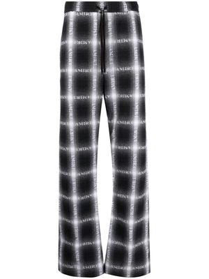 AMIRI wide-leg grid-pattern trousers - Black