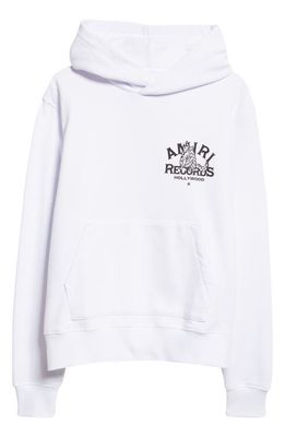 AMIRI Wolf Records Cotton Graphic Hoodie in White
