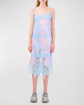 Ammi Tie-Dye Lace Slip Dress