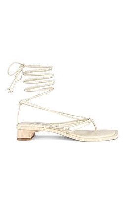 A'mmonde Atelier Allegra Lace up Sandals in Ivory
