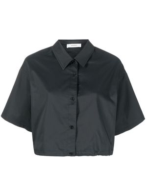 Amomento boxy striped cropped shirt - Black