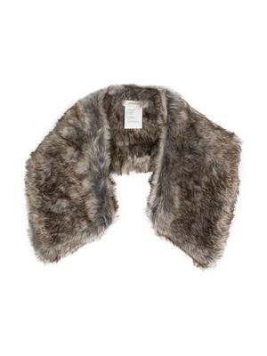 Amomento faux-fur pointed-tips scarf - BROWN