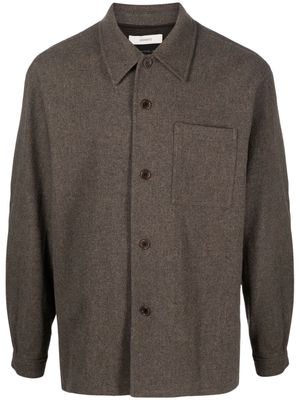 Amomento mélange-effect wool shirt - Brown