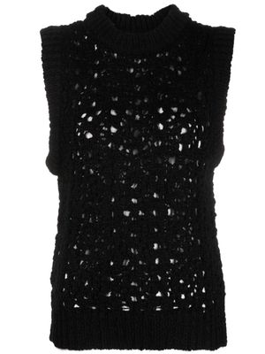 Amomento open-knit sleeveless top - Black