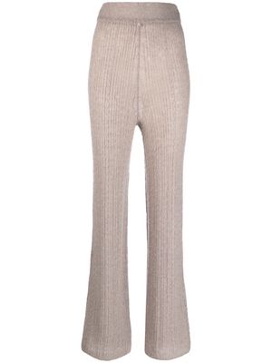 Amomento ribbed-knit flared leggings - Neutrals
