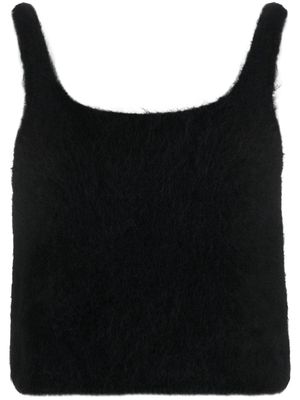 Amomento sleeveless knitted crop top - Black