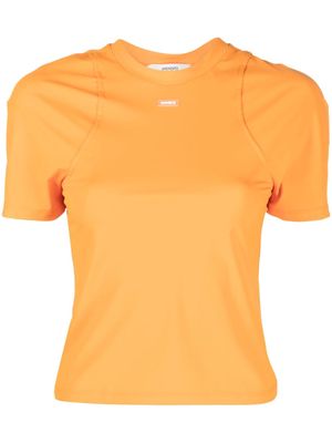 Amomento slim logo-patch T-shirt - Orange