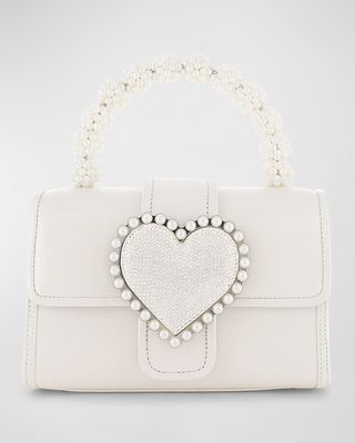 Amora Pearly Leather Top-Handle Bag
