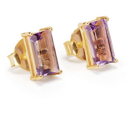 Amorcito 14K Gold-Plated Amethyst Intuition Stu d Earrings