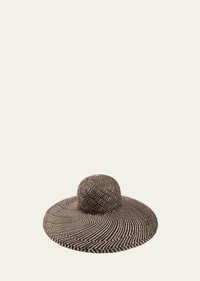 Amos Patterned Straw Large-Brim Hat