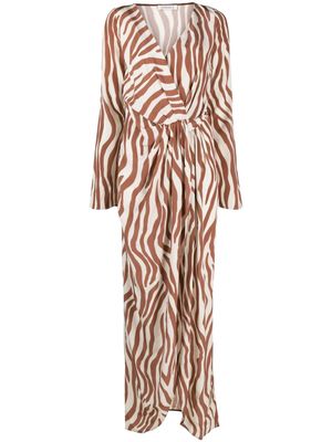 AMOTEA Amy zebra-print maxi dress - Brown