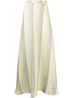 AMOTEA Charline striped midi skirt - Green