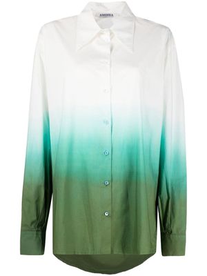 AMOTEA gradient-effect cotton shirt - White