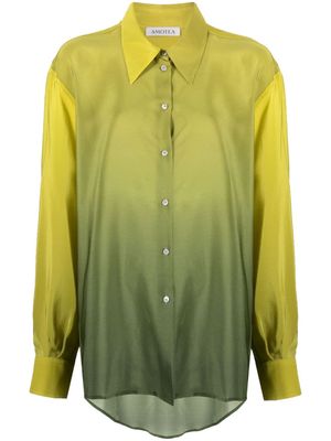AMOTEA Kaia tie-dye silk shirt - Green