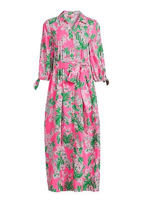 Amrita Floral Cotton Midi-Shirtdress