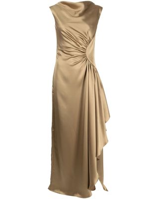 Amsale asymmetric side drape gown - Gold