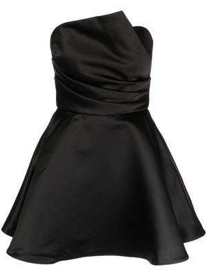 Amsale asymmetrical draped bodice mini dress - Black