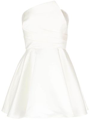 Amsale asymmetrical draped bodice mini dress - White