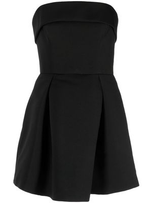 Amsale box pleat mini dress - Black