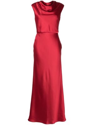 Amsale cowl-neck sleeveless maxi dress - Red