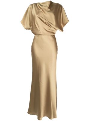 Amsale draped satin gown - Gold