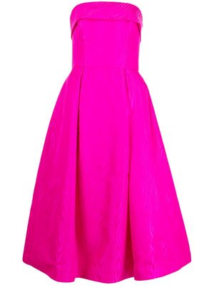 Amsale fold-pleat midi dress - Pink