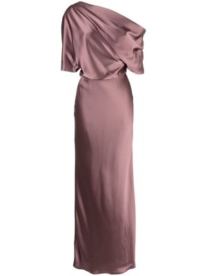 Amsale off-shoulder draped maxi dress - Purple