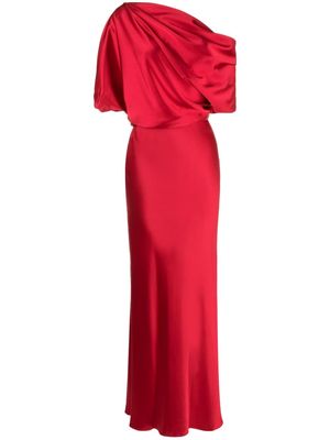Amsale off-shoulder draped maxi dress - Red