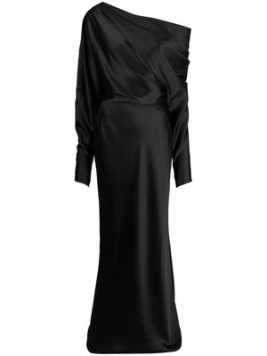 Amsale off-shoulder satin gown - Black