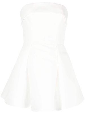 Amsale pleated mini dress - White