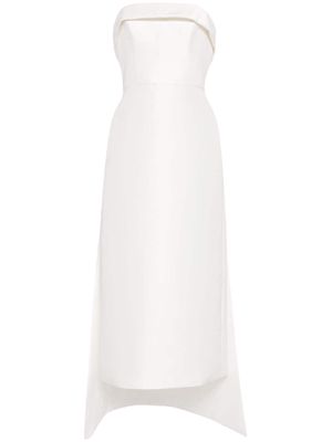 Amsale strapless watteau-back dress - White