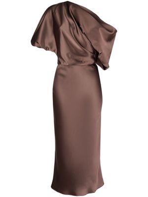 Amsale The Slouch off-shoulder dress - Brown