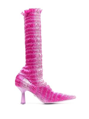 Amy Crookes Lucienne XX shirred ankle-boots - Pink