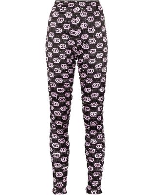 Amy Crookes motif-print high-waisted trousers - Black