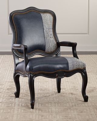 Amy Leather Bergere Chair