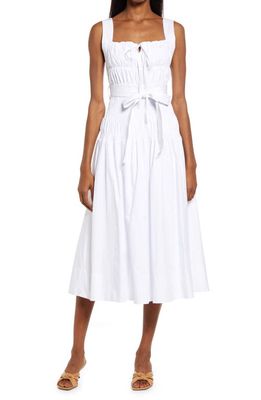 Amy Lynn Bow Front Smock Bodice Sundress in White