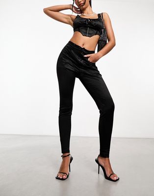 Amy Lynn Elvis exclusive to ASOS disco stretch pants in black