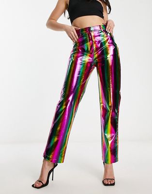Amy Lynn Lupe pants in rainbow metallic-Multi