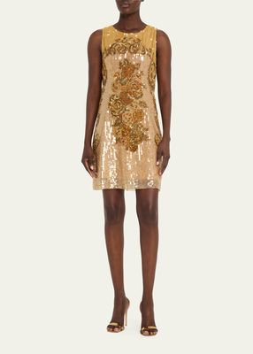 Amy Sleeveless Beaded Sequin Midi Dress