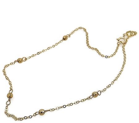 Amy Stran X  Alkeme 10K Gold Faceted Bead Ankle Bracelet