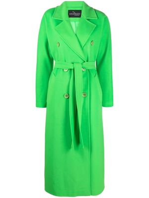 Ana Radu belted textured double-breasted coat - Green
