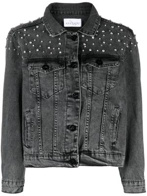 Ana Radu crystal-embellished denim jacket - Grey