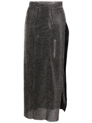 Ana Radu crystal-embellished high-waisted skirt - Silver