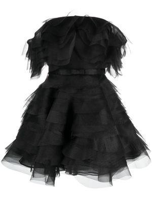 Ana Radu off-shoulder organza minidress - Black
