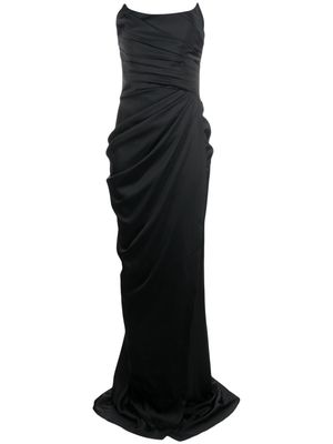 Ana Radu ruched corset-style strapless dress - Black